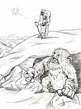 Cryptozoology Coloring Yeti Book Abominable Snowman sketch template