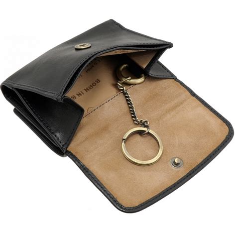 tumble hide small flap  leather purse  keychain