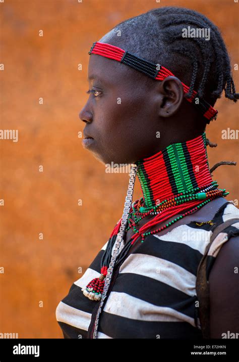Hamer Tribe Girl In Traditional Outfit Dimeka Omo Valley Ethiopia