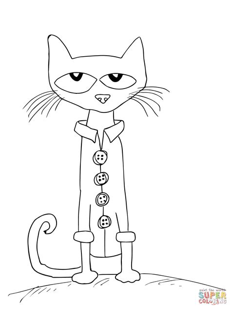 pete  cat    groovy buttons coloring page  printable