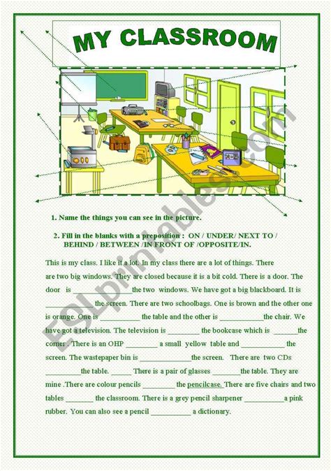 classroom esl worksheet  nines picado classroom esol