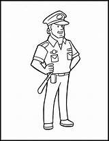 Coloring Policeman sketch template