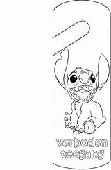 Hanger Door Coloring Pages Stitch Kids Deurhanger Doorhangers Crafts Coloringpages1001 Doorhanger sketch template