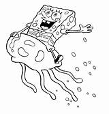 Spongebob Coloring Fish Jellyfish Pages Jelly Squarepants Choose Board Cartoon Color Drawing Vector sketch template