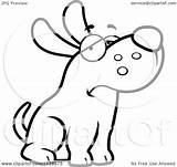 Depressed Sitting Dog Cartoon Outlined Clipart Thoman Cory Coloring Vector 2021 sketch template