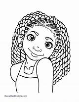 Coloring Pages People Girls Girl Sheets Hair African Kids Cute Visit Drawings American Books sketch template