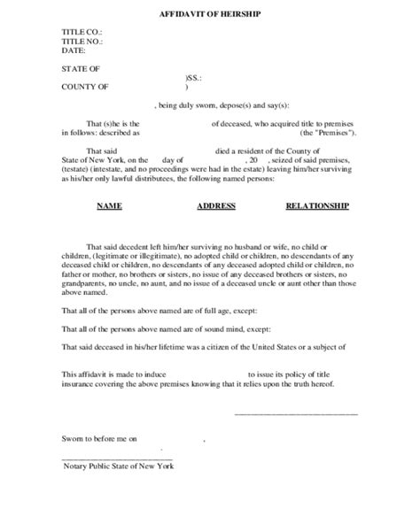 2022 New York Affidavit Form Fillable Printable Pdf Forms Handypdf Images