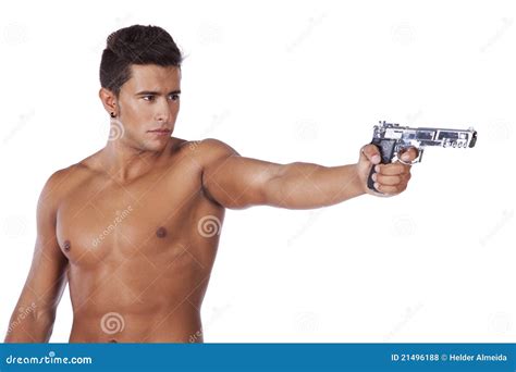 man aiming  handgun royalty  stock  image