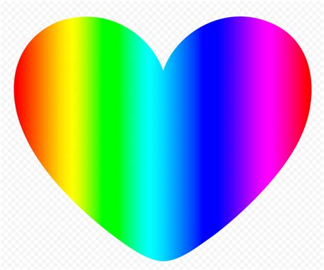 hd gradient rainbow multicolor heart png citypng