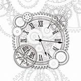 Gears Steampunk Search Clocks Uhren Mechanical Krankheit Dibujo Cogs sketch template