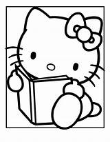 Kitty Hello Coloring Pages Printable Kids Cartoon Reading Jr Nick sketch template