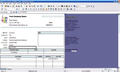 invoice template service invoice template