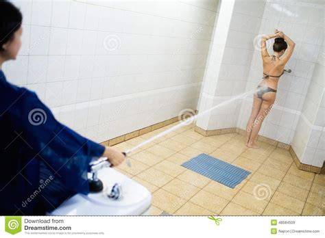 woman having massage with sharko shower stock image image of medicine