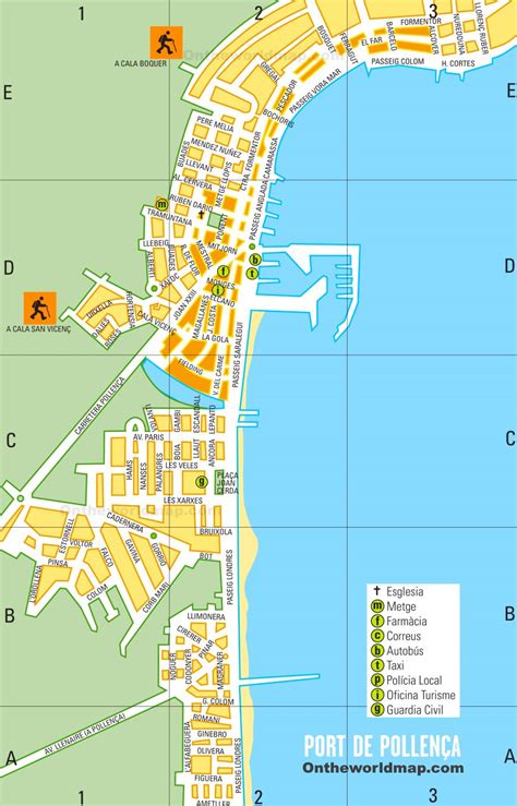 port de pollenca tourist map ontheworldmapcom