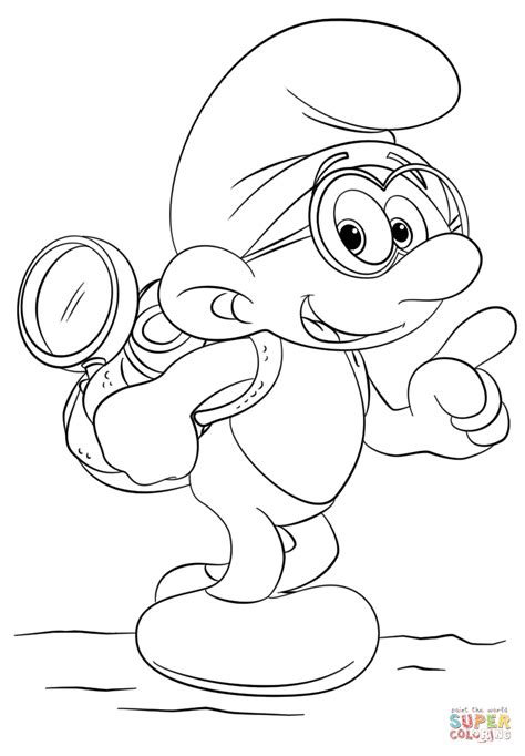 brainy smurf coloring page  printable coloring pages