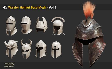 artstation  warrior helmet base mesh vol  resources
