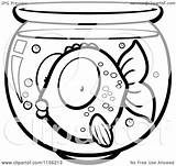 Goldfish Bowl Clipart Surprised Coloring Cartoon Outlined Vector Cory Thoman Clipartof sketch template