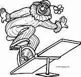 Coloring Circus Seesaw Clown Bike Wecoloringpage Pages Clipartmag Clipart sketch template