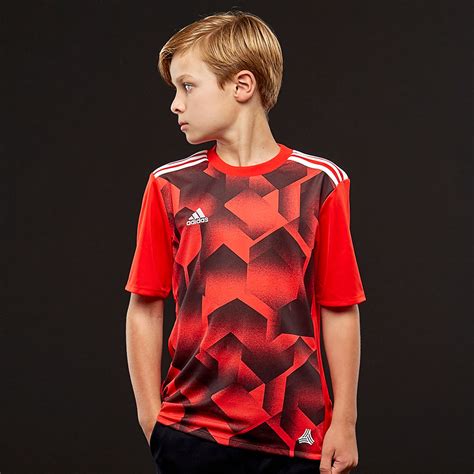 adidas kids tango jersey boys clothing  shirts bk redblack prodirect soccer