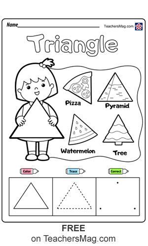 triangle  shapes worksheets  preschoolers shapes worksheet