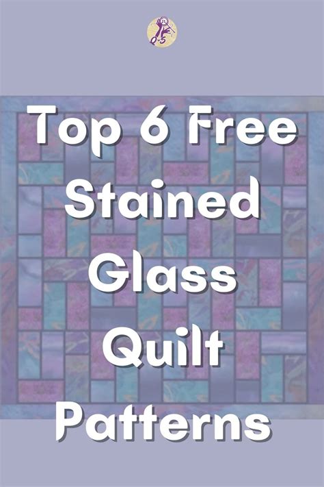 text top   stained glass quilt patterns   purple background