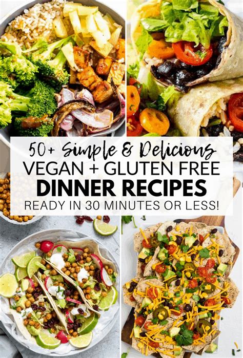 vegan gluten  dinner recipes ready   minutes