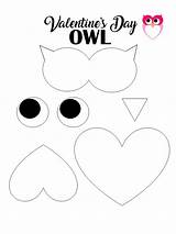 Owl Valentine Printable Valentines Crafts Coloring Pages Kids Color Templates Simple Cut Card Craft Project Paste Template Cards Print Heart sketch template