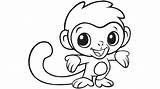 Coloring Cute Pages Monkey Monkeys Printable Baby Print Getcoloringpages sketch template