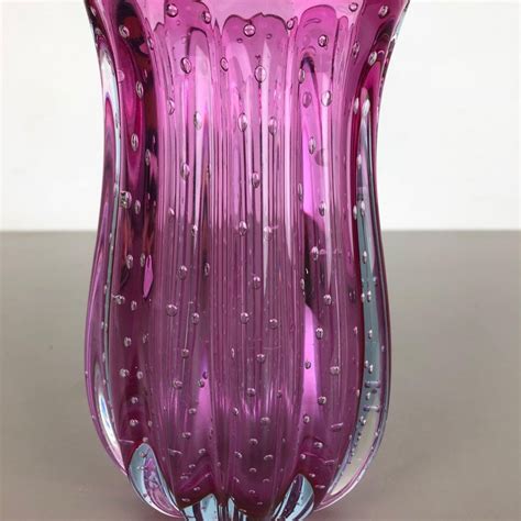 Unique Bullicante Murano Glass Vase By Archimede Seguso Italy 1970s