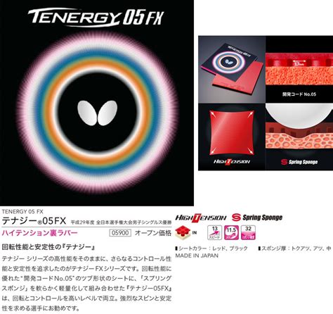 butterfly rubber tenergy  fx ta  japan  worlds table tennis  store