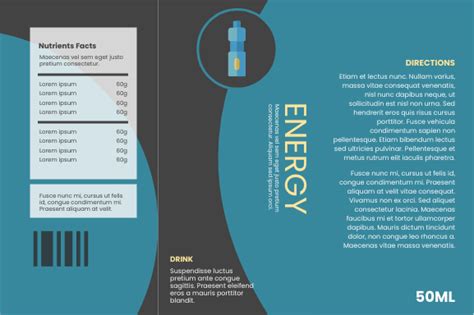 energy drink bottle label label template
