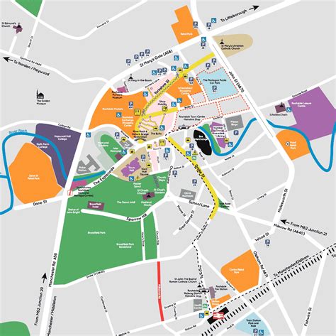 rochdale town centre map  shopping areas