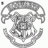 Coloring Hogwarts Crest sketch template