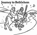 Joseph Bethlehem Mary Coloring Donkey Pages Journey Clipart Christmas Trip Sheets Bible Crafts School Sunday Jesus Color Kids Printable Preschool sketch template