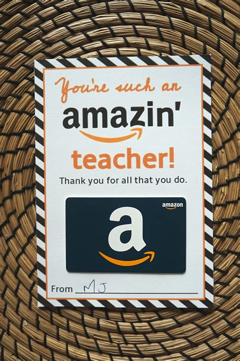 amazon gift card template  printable teacher appreciation cards
