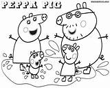Peppa Pig Coloring Pages Family Printable Print Drawing Color Sheets Cartoon Peppapig Colorings Sketch Popular Coloringhome sketch template
