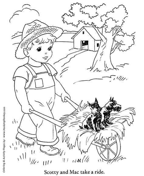 fall coloring pages kids hay ride coloring page sheets   fall