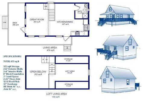 cabin wloft plans package blueprints material list loft plan floor plan layout