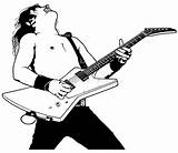 Chitarrista Guitarrista Gioca Disegno Juega sketch template