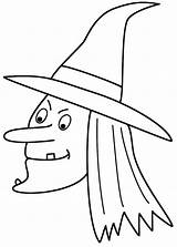 Halloween Strega Witches Cartoon Pumpkins Hat Bigactivities Spooky sketch template
