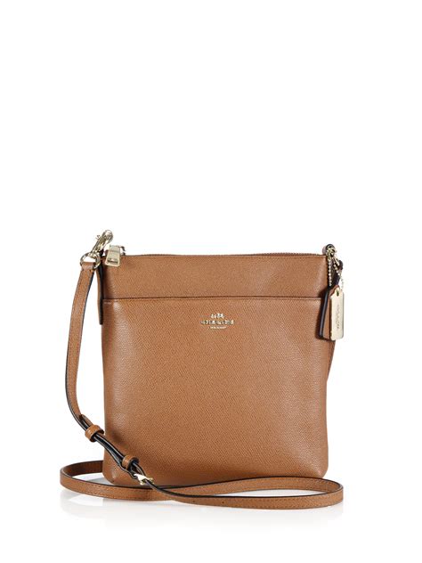 coach northsouth leather cross body bag  brown lyst