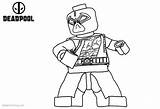 Coloring Lego Deadpool Pages Drawing Line sketch template