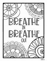Coloring Mindfulness Pages Sheets Mindful Calm Print School Counselor Down sketch template