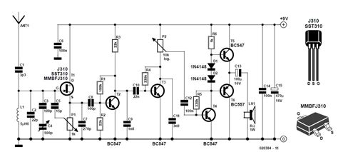 tuned radio frequency trf receiver schematic circuit diagram
