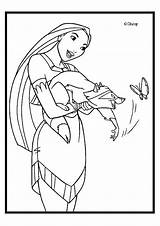 Pocahontas Coloring Pages Meeko Disney Holds Color Hellokids Print Princess sketch template