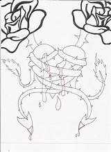 Bleeding Rose Drawing Getdrawings Roses Week Line sketch template