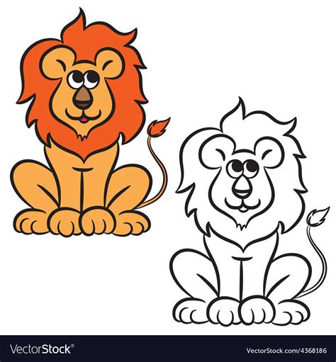 lion coloring book royalty  vector image vectorstock