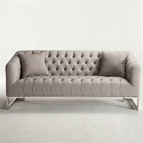austin modern tufted sofa grey zin home