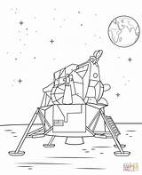 Moon Pages Landing Coloring Lander Mars Lunar Rover Colouring sketch template