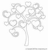Tree Coloring Heart sketch template